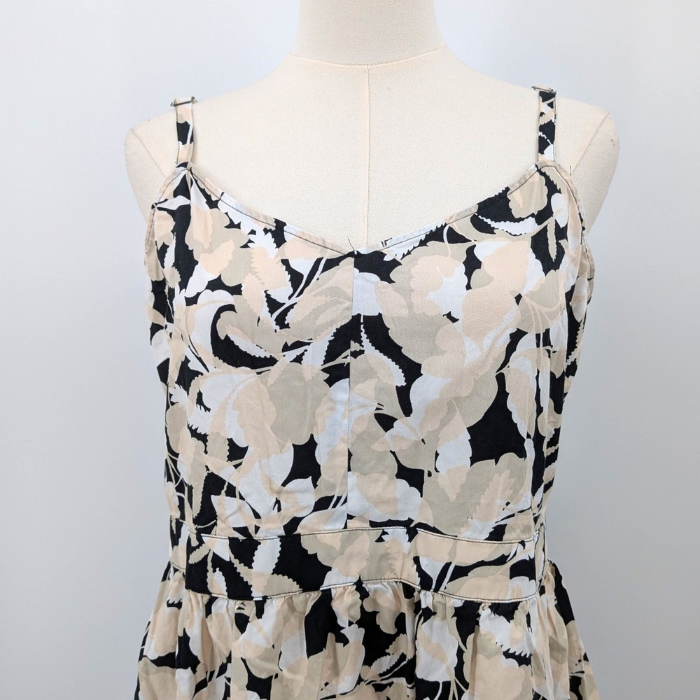 Cotton Floral Midi Dress Back Stretch Spaghetti Strap Romantic Summer Fit - Picture 6 of 9